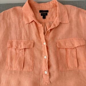 J. Crew Baird McNutt Irish linen pop over Shirt